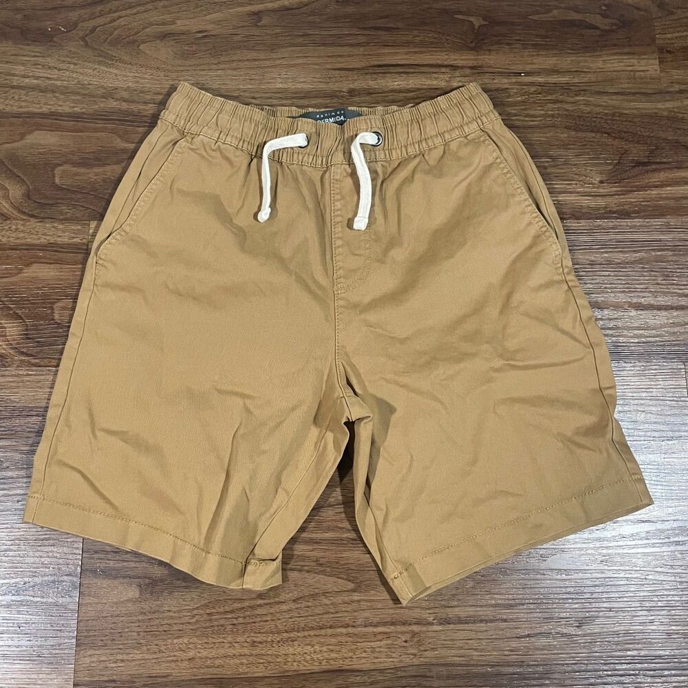 Primark Denim Co Bermuda Relaxed Shorts Drawstring Brown Flat Front Khaki Men XS